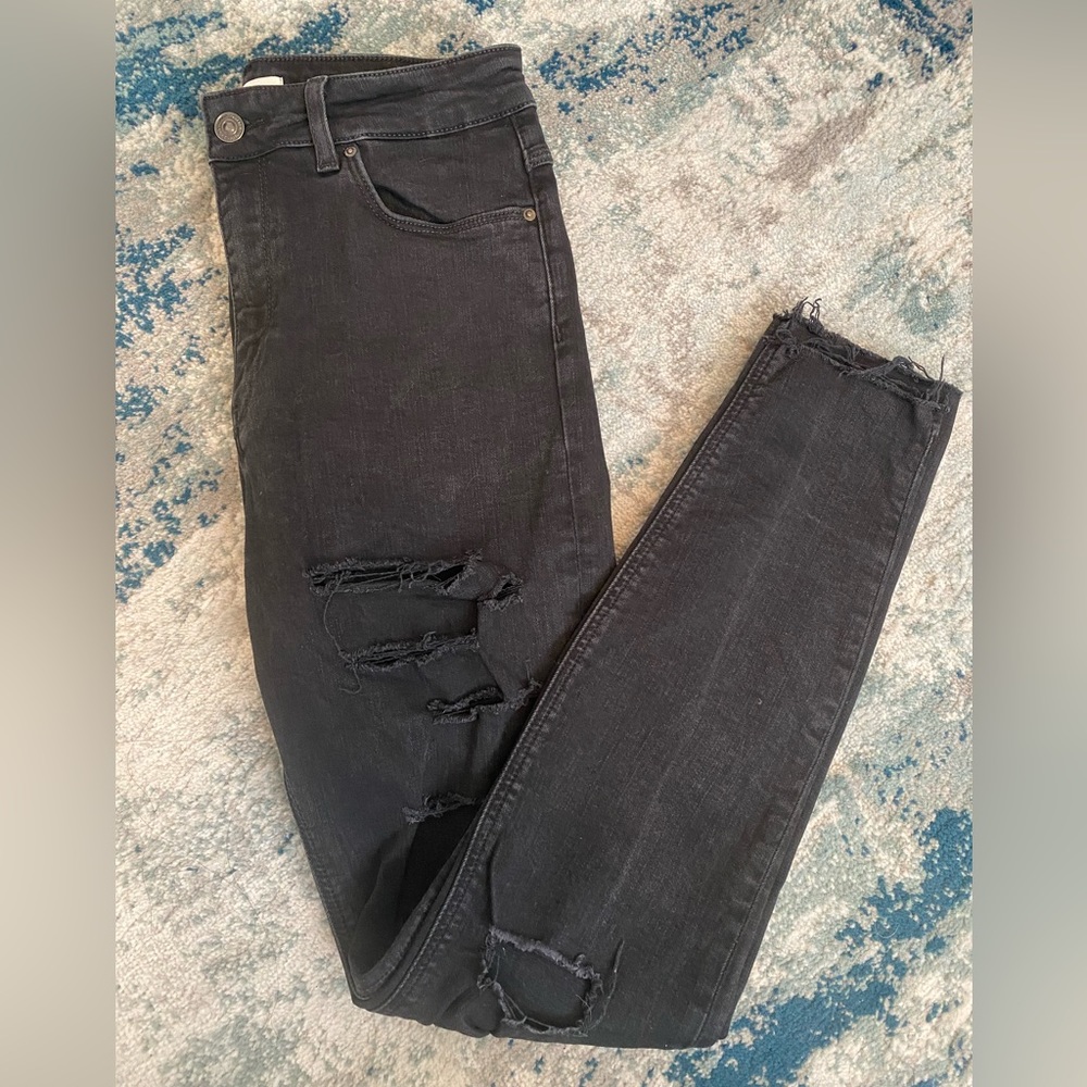 NWOT Zara Super High Waisted Black Jeans